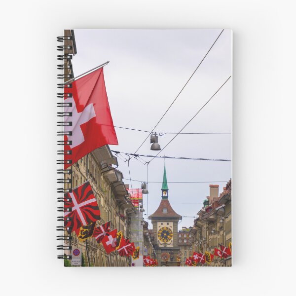 Item preview, Beautiful Old Main City Street with Old Building and Flags in a Rainy Day in City of Bern designed and sold by Mats Silvan.