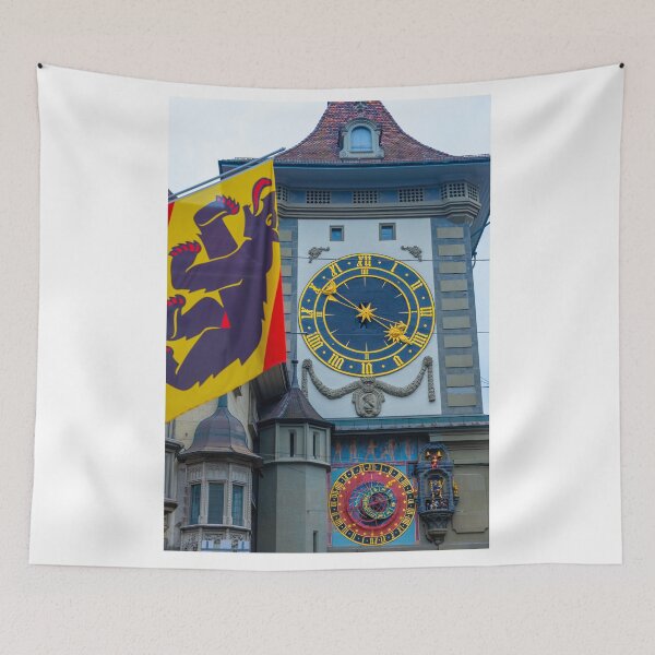 Item preview, The Clock Tower (Zytglogge) and an Astronomical Clocks and a Flag designed and sold by Mats Silvan.