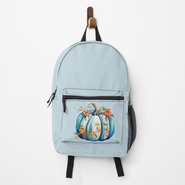 Item preview, watercolor blue floral pumpkin designed and sold by EmeraldeaArt.
