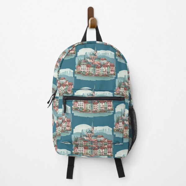 Item preview, Colmar France Minimalist Sticker Design – Watercolor Skyline and 3D Landscape,  designed and sold by PaintMeWorld.