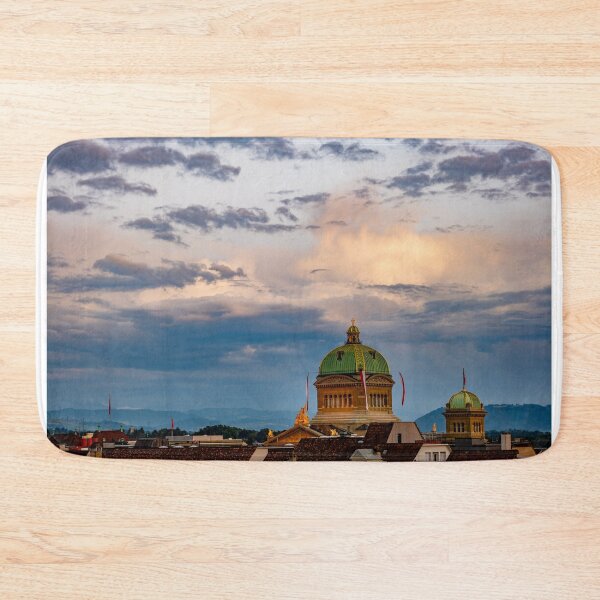 Item preview, Panoramic Beautiful Cityscape and Bundeshaus or Parliament Building or Federal Palace Tower in Sunset designed and sold by Mats Silvan.