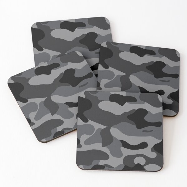 Item preview, Bold Monochrome Camouflage Design in Black and Gray designed and sold by ThreadQuirk.