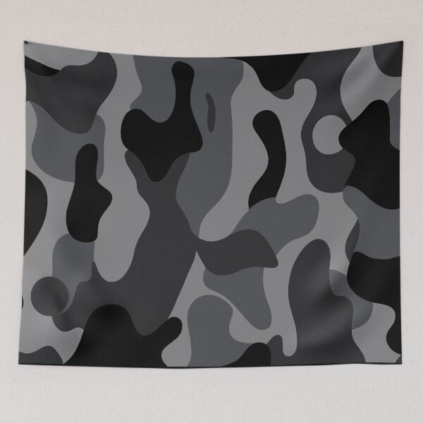 Item preview, Bold Monochrome Camouflage Design in Black and Gray designed and sold by ThreadQuirk.
