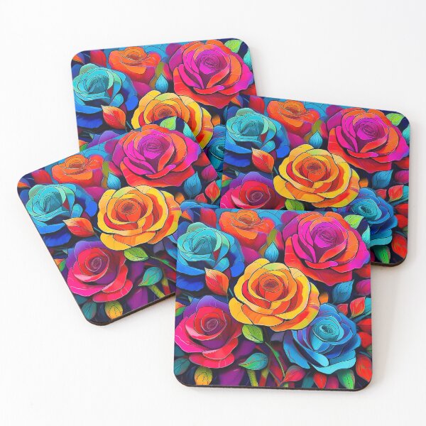 Item preview,  Bold, bright roses Design in primary colors, outlined with thick, graphic lines. designed and sold by HEMRO.