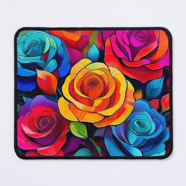 Item preview,  Bold, bright roses Design in primary colors, outlined with thick, graphic lines. designed and sold by HEMRO.