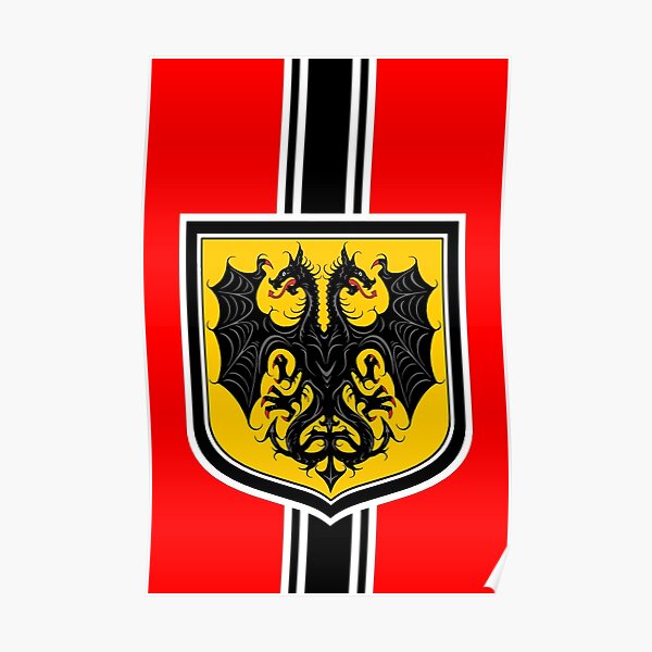 Vaterland Dragon Flag Vertical Poster By Facelessminion Redbubble