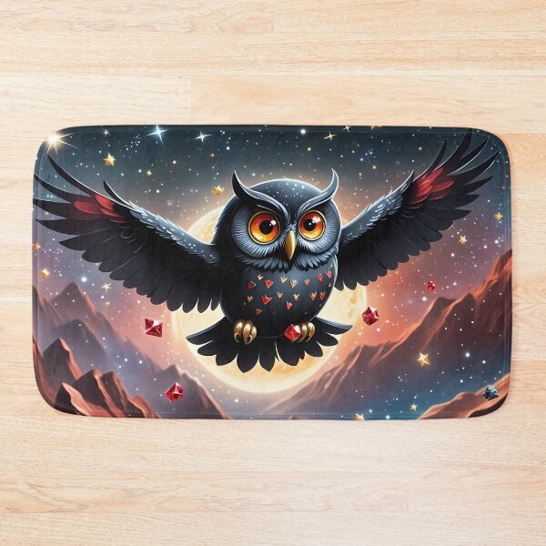Item preview, Black owl twinkling stars designed and sold by Astralia.