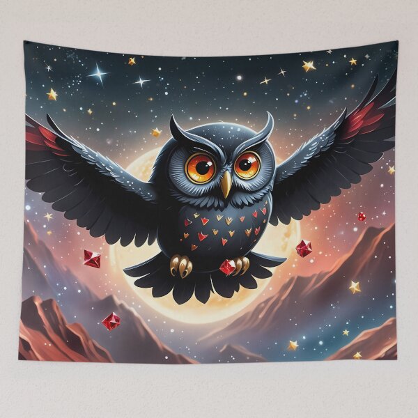 Item preview, Black owl twinkling stars designed and sold by Astralia.