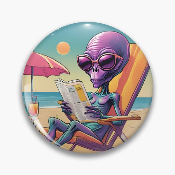 Item preview, ¡Llévame a tu playa! Diseño divertido de vacaciones con extraterrestres designed and sold by GrinStudio.
