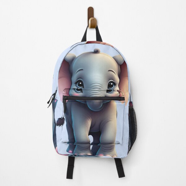 Item preview, A cute cartoon elephant with a pink ear and a pink nose designed and sold by PWDigitalArt.