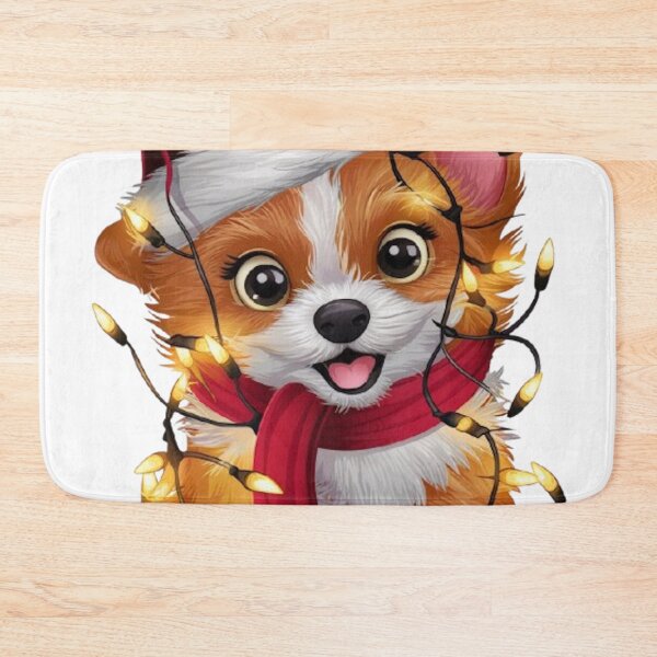 Item preview, Adorable puppy tangled in holiday lights designed and sold by likbatonboot.