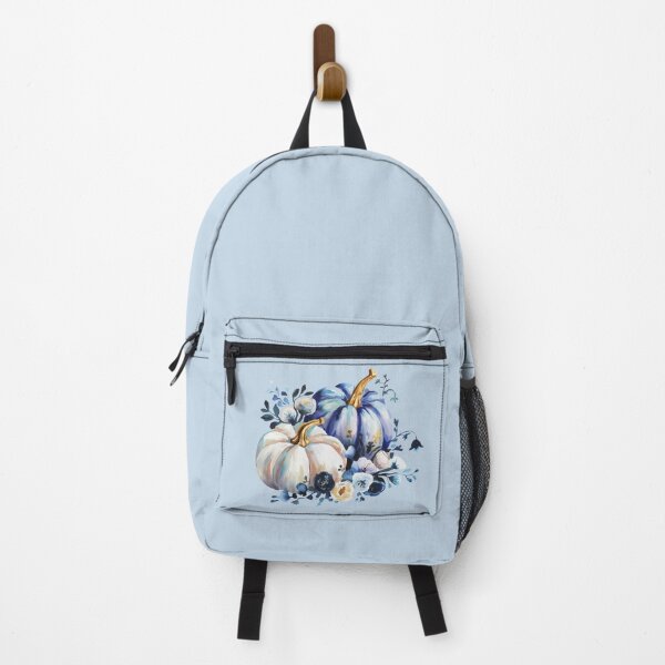 Item preview, watercolor blue and white floral pumpkins designed and sold by EmeraldeaArt.