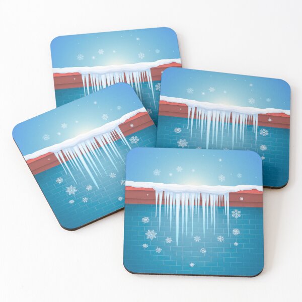 Item preview, illustration Design depicts a winter scene with a red roof covered in snow. designed and sold by HEMRO.