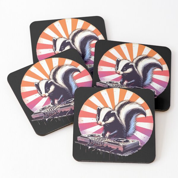 Item preview, Cute Skunk Music Deejay House Retro Vintage designed and sold by TomFrontierArt.