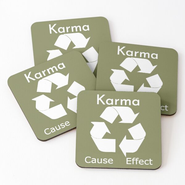 Item preview, Karma. Cause and effect. Recycling symbol designed and sold by hitNmiss.