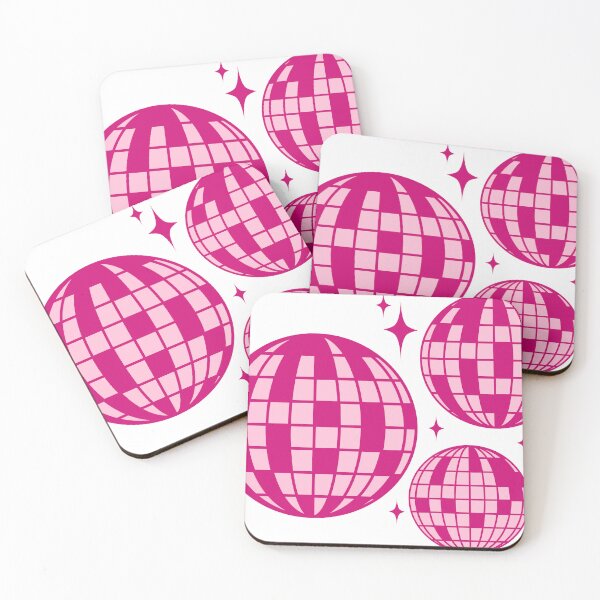Item preview, Set Of 3 Pink Disco Balls with sparkles designed and sold by dottiedigitals.