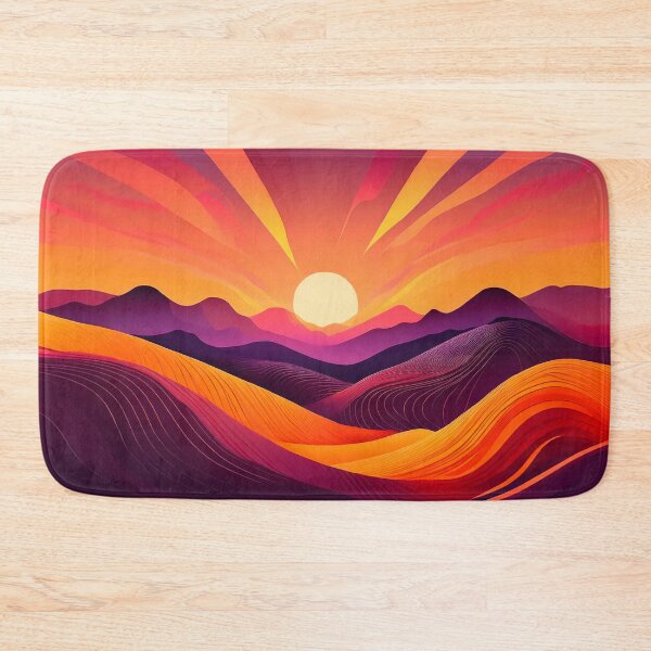 Item preview, A dramatic, swirling sunset over rolling hills in bold oranges and purples designed and sold by HEMRO.