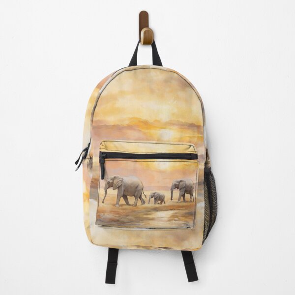 Item preview, Graceful Elephants Beneath the Golden Horizon designed and sold by BanFahSai.