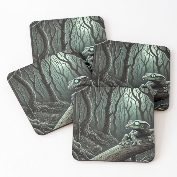 Item preview, Haunting Forest Gecko Under Moonlight designed and sold by NocturnalNook.