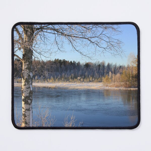 Item preview, Winter landscape with river and forest designed and sold by Alelmisira.
