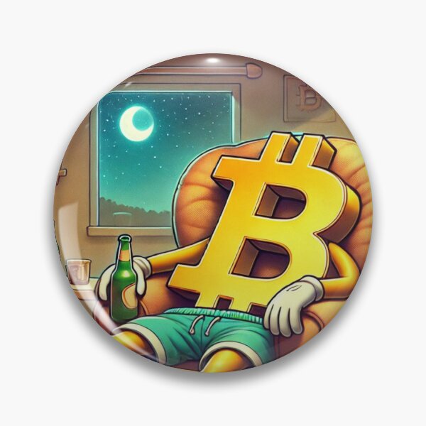 Item preview, Exhausted Bitcoin Drinking Beer - Funny Cryptocurrency Relaxation designed and sold by mkzmerch.