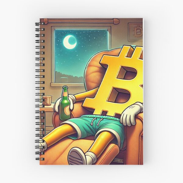 Item preview, Exhausted Bitcoin Drinking Beer - Funny Cryptocurrency Relaxation designed and sold by mkzmerch.