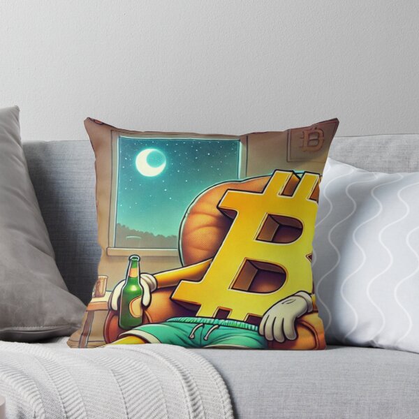 Item preview, Exhausted Bitcoin Drinking Beer - Funny Cryptocurrency Relaxation designed and sold by mkzmerch.