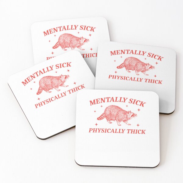 Item preview, Mentally Sick Physically Thick Retro Mental Health Silly Vintage Raccoon designed and sold by LoveMingle.