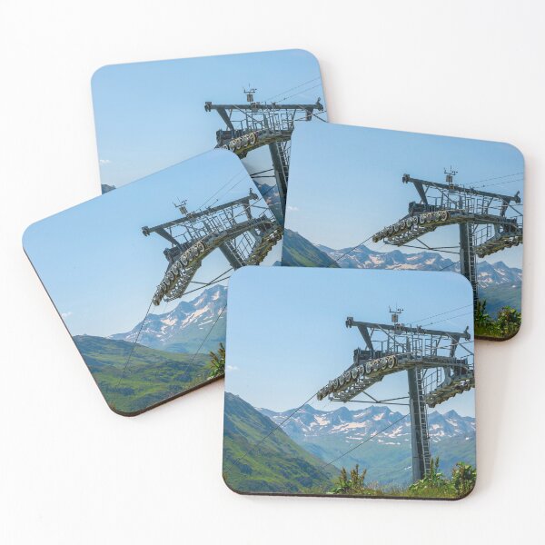 Item preview, Beautiful Panoramic View over Mountain Peak with Snow From Overhead Cable Car designed and sold by Mats Silvan.