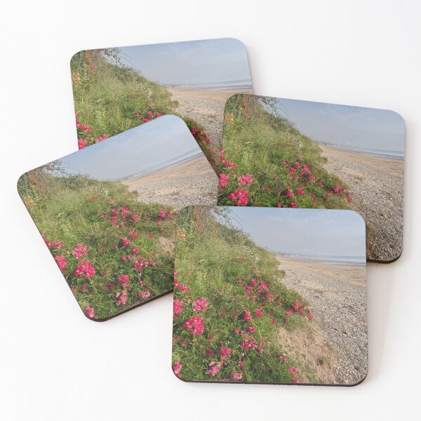 Item preview, Wild Red Roses on the cliffs at Primrose Valley Beach designed and sold by MichaelBShannon.