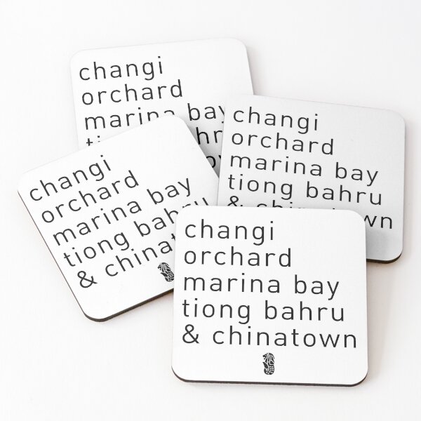 Item preview, Singapore Neighborhoods – Iconic Districts Typography Design designed and sold by TacoFunDesigns.