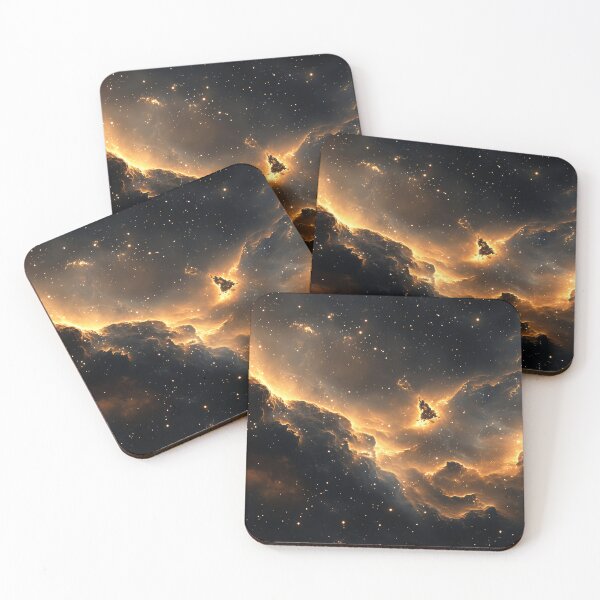 Item preview, Golden Hues of a Glowing Nebula in Deep Space designed and sold by lematworks.