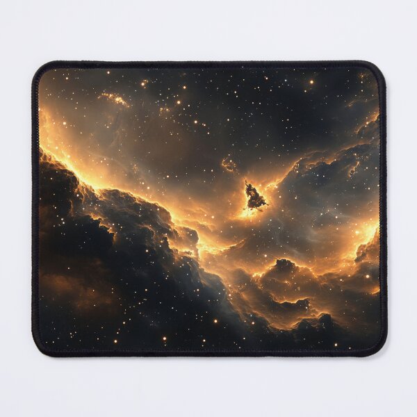 Item preview, Golden Hues of a Glowing Nebula in Deep Space designed and sold by lematworks.