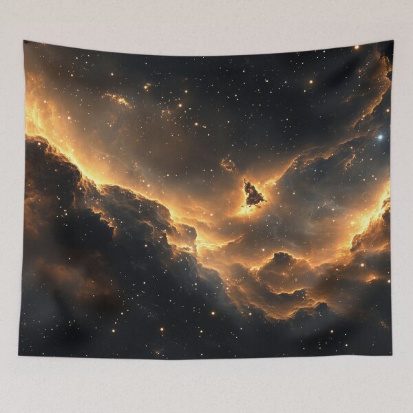 Item preview, Golden Hues of a Glowing Nebula in Deep Space designed and sold by lematworks.