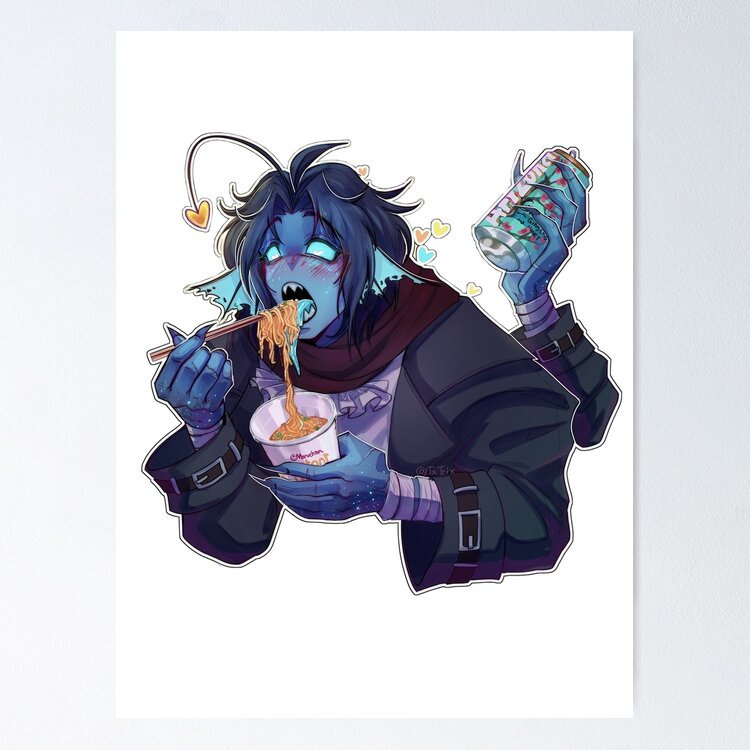 Sebastian Solace Noodle Eating Sticker