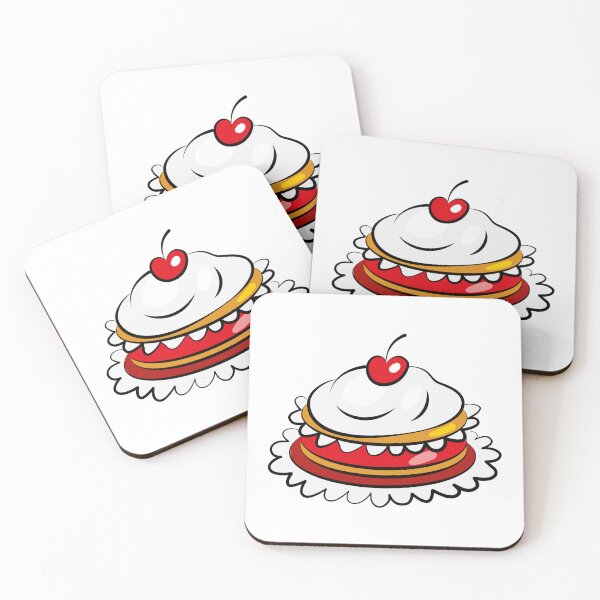 Item preview, sweet cake with cream and cherries designed and sold by Ekaterina  Biserova.