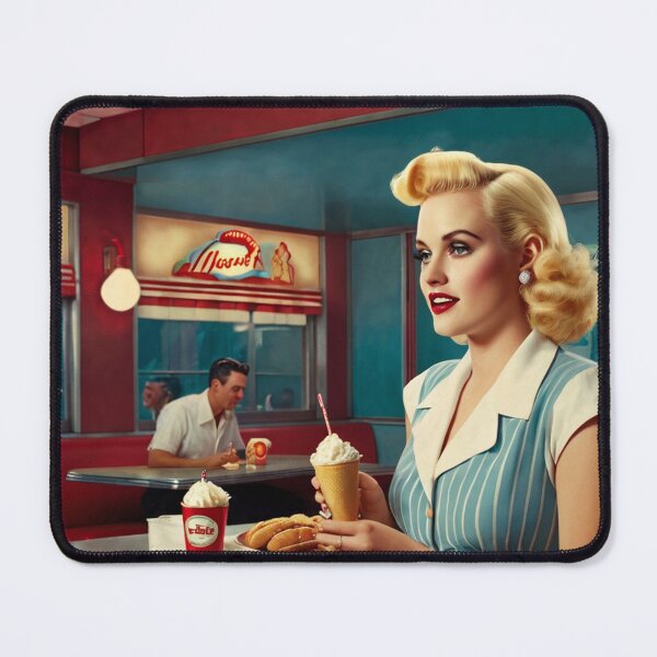 Item preview,  Beautiful server in an American Diner vintage pinup advertising style art designed and sold by Vintage Designs +.