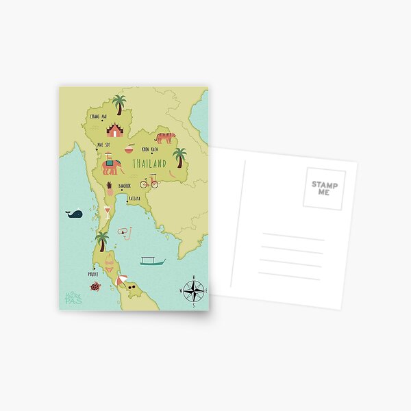 Item preview, Illustrated map of Thailand designed and sold by ymkesinfogr.