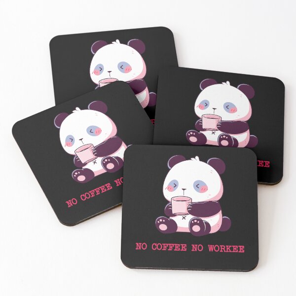 Item preview, No Coffee No Workee - Cute Funny Panda Drinking Coffee designed and sold by aresmeris.