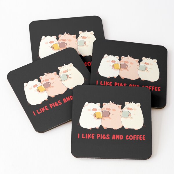 Item preview, I Like Pigs And Coffee - Cute Funny Pig Drinking Coffee designed and sold by aresmeris.