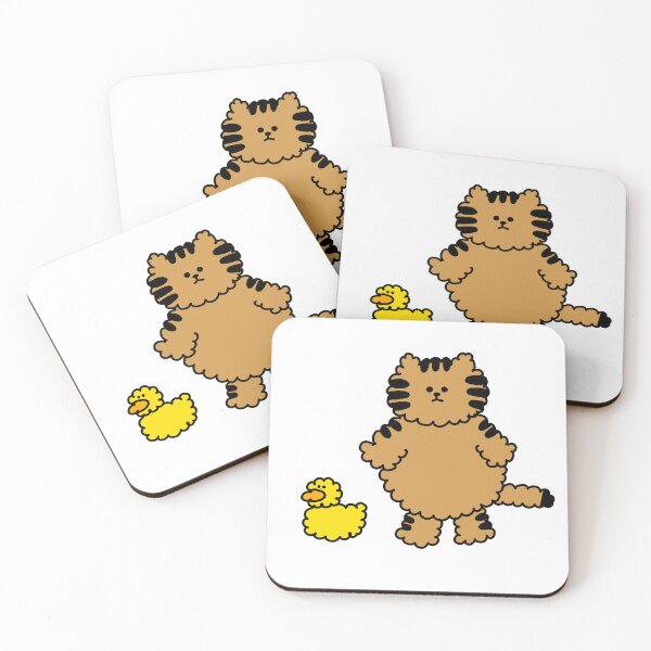 Item preview, a curly Cat and a curly Duck designed and sold by superbaechoo.