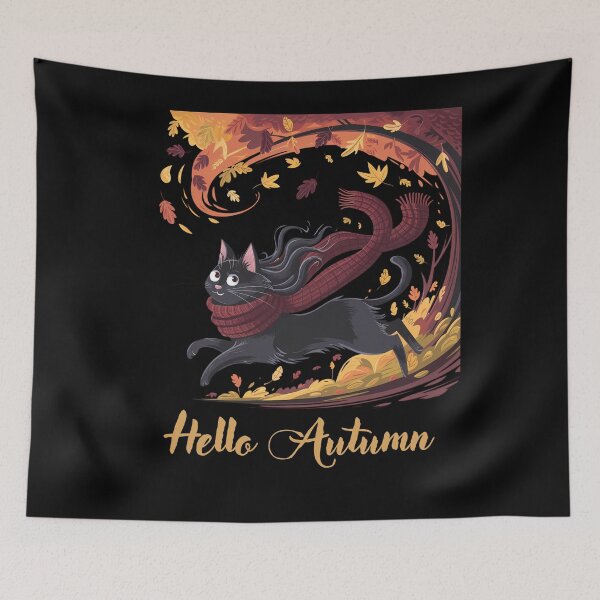 Item preview, Cat Leaf Fall Tree Hello Autumn - The perfect gift for cat lovers and autumn enthusiasts!. designed and sold by Zyziowsky.