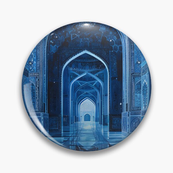 Item preview, Intricate blue mosaic archway reflecting elegance, depth designed and sold by Artessie.