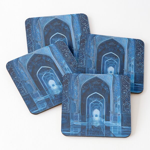 Item preview, Intricate blue mosaic archway reflecting elegance, depth designed and sold by Artessie.