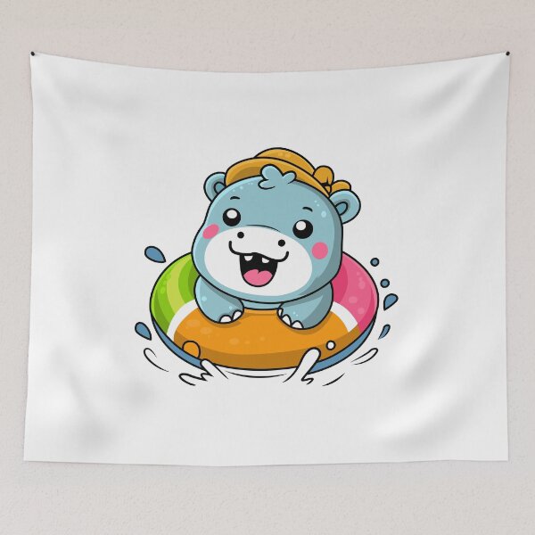 Item preview, Playful Moo Deng  in Inflatable Ring T-Shirt Design Sticker Cute designed and sold by CreativeTomb.