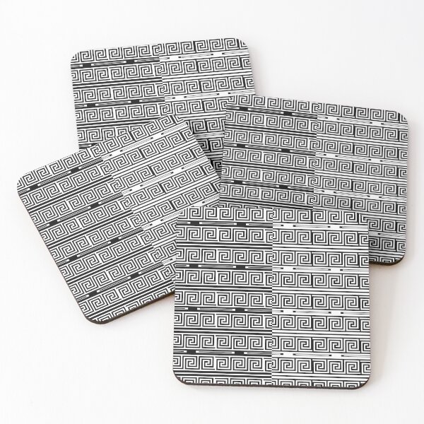 Item preview, Black White Meander Greek Key Pattern designed and sold by PatternTitan.