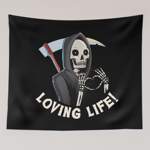 Item preview, Loving Life - funny grim reaper designed and sold by messy-nessie.