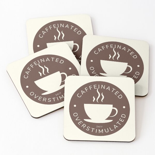 Item preview, Caffeinated & overstimulated Brown designed and sold by CarlsBees.