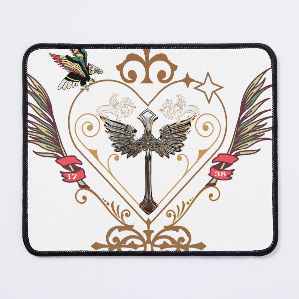 Item preview, Power of Symbolism / Winged Cross Heart / Intricate Heart and Rose / Wear Your Passion designed and sold by Dubione2.
