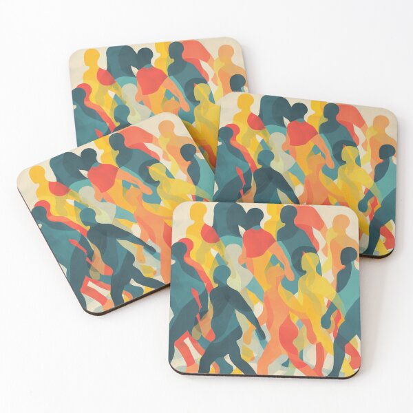 Item preview, Colorful Crowd Walking Silhouettes designed and sold by brandway.